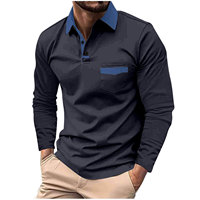 Polo à manches longues pour hommes, chemises de qualité, document solide, bureau, affaires, loisirs, fitness, sports, nouveau style, printemps, automne, 03, domicile 1